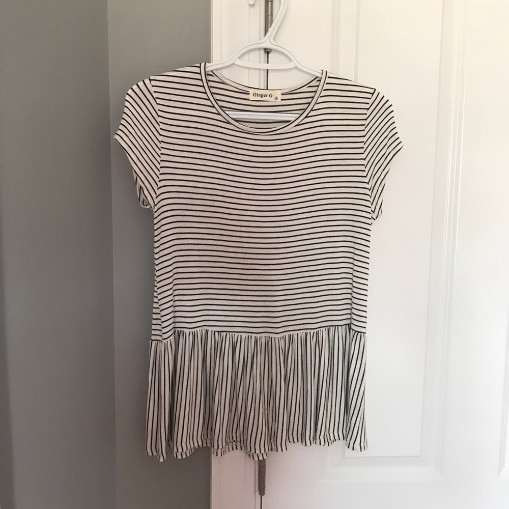 striped peplum tee